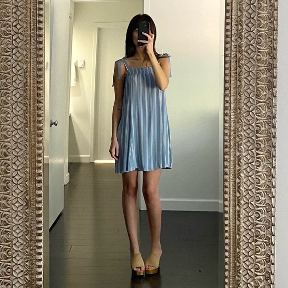 Privacy Please Dresses & Skirts - Privacy Please / Revolve Tobi Striped Tie Strap Mini Dress in Blue
